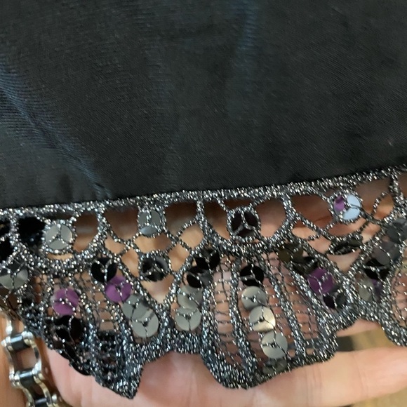 Tiana B size 16 elegant‎ black 3/4 sleeve dress with sequin trim stretch comfy - Picture 4 of 10